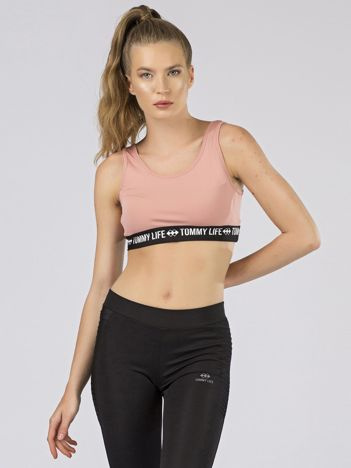 Starorůžový sportovní crop top BELVORIA