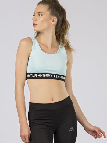 Světle modrý sportovní crop top BELVORIA