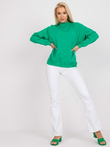Zelená basic mikina Twist bez kapuce – BELENA