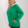 Zelená basic mikina plus size s přední kapsou – HILESSA