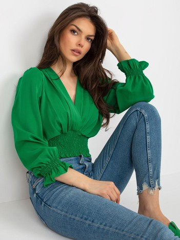 Zelená crop halenka PUFFARA