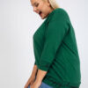 Zeleno-černá plus size mikina Charliza bez kapuce – CIRARA