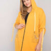 Okrově žlutá plus-size mikina Zurich na zip – IOLARA