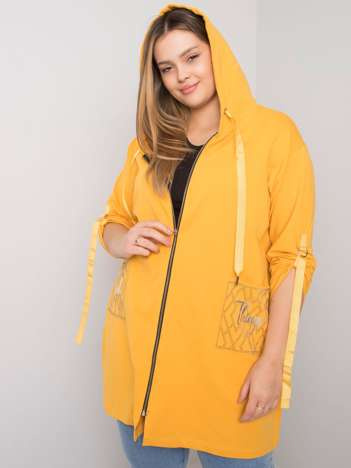 Okrově žlutá plus-size mikina Zurich na zip – IOLARA