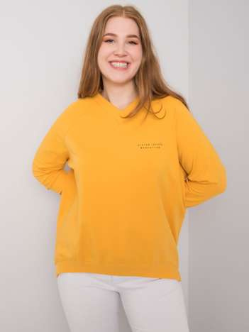 Hořčicová plus size mikina Naenia z bavlny – ELNARA