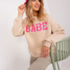 Béžová zateplená mikina s kulatým výstřihem – GALALIA