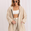 Béžová oversize mikina na zip RUE PARIS – DANENA