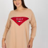 Tmavě béžová plus size mikina APPLINNE