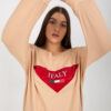 Tmavě béžová plus size mikina APPLINNE