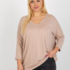 Béžový plus size top VIVANEA z viskózy
