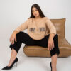 Tmavě béžová plus size mikina PARISARA