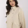 Béžová lehká větrovka s imitací kapes – CALELIA