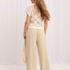 Béžové wide-leg kalhoty z viskózy – LEVELLE