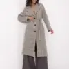 Béžovo-tmavě šedý kabát ITALY MODA s límcem – OPHYSSA