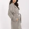 Béžovo-tmavě šedý kabát ITALY MODA s páskem – OPHENA