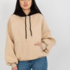 Béžovo-černá basic mikina v oversize střihu – ZELESSA