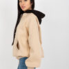 Béžovo-černá basic mikina v oversize střihu – ZELESSA