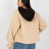 Béžovo-černá basic mikina v oversize střihu – ZELESSA