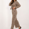 Béžovo-černý leopardí casual komplet s košilí – MELIORA