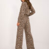 Béžovo-černý leopardí casual komplet s košilí – MELIORA