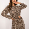 Béžovo-černý leopardí casual komplet s košilí – MELIORA