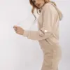 Béžový casual komplet s mikinou s kapucí – BEATRIXA