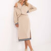 Béžový viskózový casual komplet RUE PARIS – TALIANA