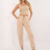 Béžový basic oversize třídílný komplet – AERIELLE
