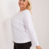 Bílý plus size top WILMARIE s vázaným lemem