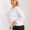 Bílý plus size top WILMARIE s vázaným lemem