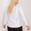 Bílý plus size top WILMARIE s vázaným lemem