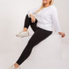 Bílý plus size top WILMARIE s vázaným lemem