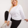 Bílý plus size top WILMARIE s vázaným lemem