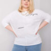 Bílý plus size top QUINTARA s nápisy
