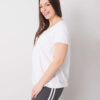Bílá plus size halenka PERELIA Celeste s řaseným detailem