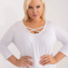 Bílá plus size halenka XENAVETTA se šněrováním