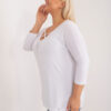 Bílá plus size halenka XENAVETTA se šněrováním
