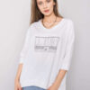 Bílý plus size top FIORAVEN s tónovým potiskem