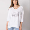 Bílý plus size top FIORAVEN s tónovým potiskem