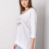 Bílý plus size top FIORAVEN s tónovým potiskem