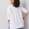 Bílý plus size top DALINETTA s třásňovou aplikací