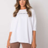 Bílý oversize top DIVANESSA s drobným nápisem