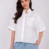 Bílý crop top POPELLE s knoflíky