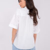 Bílý crop top POPELLE s knoflíky