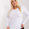 Bílý přiléhavý top LINEARA plus size