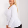 Bílý přiléhavý top LINEARA plus size