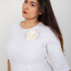 Bílé midi šaty BEATRIX plus size s květinou