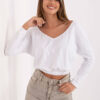 Bílý crop top QUEVANNA s odhalenými rameny