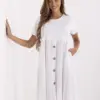 Bílé bavlněné midi šaty AMINTA
