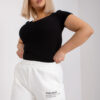 Bílé bavlněné tepláky Banni plus size – GRAELIA
